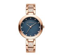 Giordano Eleganza Collection A2037 Orologio analogico da donna con variante di colore e cinturino in metallo tempestato di cristalli per completare il tuo look, regalo per donne, Quadrante: Nero
