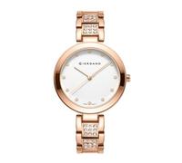 Giordano Eleganza Collection Orologio analogico da donna con variante di colore e cinturino in metallo borchiato di cristallo per completare il tuo look, regalo per le donne - A2037, bianco, classico
