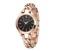 Giordano Orologio analogico moderno da donna - quadrante elegante con esclusivo cinturino a catena e elegante cinturino in acciaio inox, Nero , casual