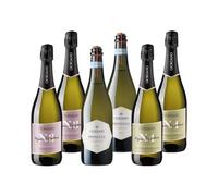 Giordano Vini - Set Prosecco e Spumante 6 Bottiglie 4500ml, Prosecco Frizzante, Spumante Moscato e Ribolla Gialla, Confezione Regalo, Box Degustazione