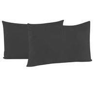 Giordanoshop Coppia di Federe 52x82 cm in Microfibra Tinta Unita Grigio Scuro