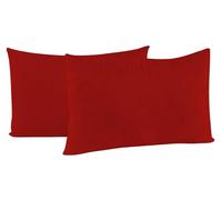 Giordanoshop Coppia di Federe 52x82 cm in Microfibra Tinta Unita Rosso