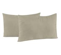 Giordanoshop Coppia di Federe 52x82 cm in Microfibra Tinta Unita Tortora