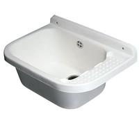 Giordanoshop Lavatoio 60x40x25 cm Pilozzo a Parete in Resina Bianco