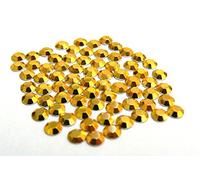 Giorgetti Strass - Borchie Sfaccettate Hotfix 3 mm Oro, 100 pz | Termoadesive Lucide per Tessuti, Jeans, Pelle, Scarpe, Borse | Applicazione con Ferro/Pressa/Applicatore/Colla