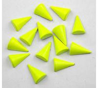 GIORGETTI STRASS Borchie Triangolo 3D Giallo Fluo, 10 pezzi - Termoadesive Hotfix per Tessuti, Jeans, Pelle Sintetica - Facili da Applicare con Ferro o Pressa, 12×8 mm