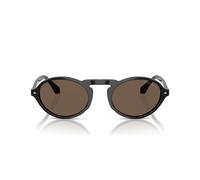 Giorgio Armani Ar 8219u Occhiali Da Sole Uomo Nero Rotondo Marrone 52mm