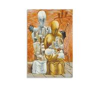 Giorgio De Chirico - Poster vintage "The Painter's Family" di Giorgio De Chirico", dipinto su tela, per soggiorno, camera da letto, 60 x 90 cm
