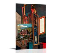 Giorgio De Chirico Surrealismo Pittore Opere di Vasto Interno Metafisico - Poster stampato su tela da parete, decorazione per soggiorno, pareti, case, 30 x 45 cm