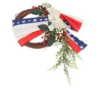 Giorna bianca e blu rosso bandiera Americana Fandiera decorazione patriottica per il giorno del Memorial Day Outdoor Outdoor Yard Decor Plastic 13 X 17,7 pollici