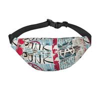 Giornale grunge con parole punk e simboli anarchici per donna Uomo, Borsa a tracolla per viaggio da corsa