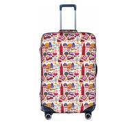 Giornale scolastico in inglese stampa elastica bagagli valigia copre adulto bagagli Protector viaggio valigia copertura protettiva, bianco, S