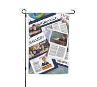 Giornale scolastico in stampa inglese bandiera da giardino versatile ed elegante per tutte le stagioni all'aperto cortile decorazione portici giardini