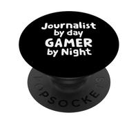Giornalista di Day Gamer di Night News Writer Giornalismo Gear PopSockets PopGrip Adesivo