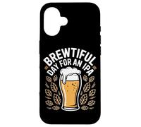 Giornata birraria per una celebrazione del bicchiere di luppolo di birra IPA Custodia per iPhone 16