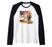 Giornata commemorativa dell'orgoglio militare dei soldati americani patriottici Maglia con Maniche Raglan