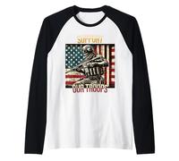 Giornata dei veterani commemorativi militari dei soldati americani patriottici Maglia con Maniche Raglan