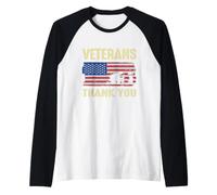 Giornata dei veterani Militari del Memorial Day degli Stati Uniti Grazie Maglia con Maniche Raglan