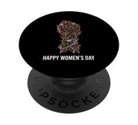 Giornata della donna felice - Pugno floreale della forza e della solidarietà PopSockets PopGrip Adesivo
