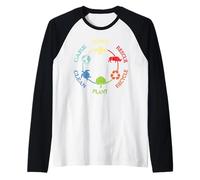 Giornata della Terra Salviamo Le api Salviamo Gli Animali Maglia con Maniche Raglan