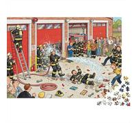 Giornata di addestramento della stazione dei pompieri Puzzle in Legno Impermeabile DIY Puzzles Da 1000 Pezzi Per Adulti Sfidanti E Rompicapo Giochi Di Impegnativi