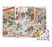 Giornata di addestramento della stazione dei pompieri Puzzle in Legno Impermeabile DIY Puzzles Da 1000 Pezzi Regali Per Adulti Impossibili Per Decorazioni Domestiche