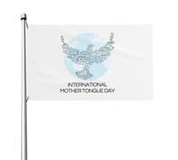 Giornata Internazionale Della Lingua Madre Pace Bandiere Da Giardino Durevole Garden Flag Con 2 Occhielli Bandiere Di Benvenuto Per Patio Interni All'Aperto 90X150Cm