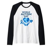 Giornata Mondiale dell'autismo, Design per la consapevolezza del Cuore Blu Maglia con Maniche Raglan