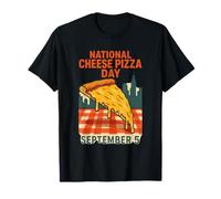 Giornata Nazionale della Pizza al Formaggio 5 Settembre Italian Retro Foodie Maglietta