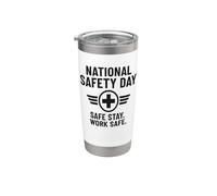 Giornata nazionale della sicurezza | Regalo di sensibilizzazione sulla sicurezza sul lavoro e sulla casa Bicchiere termico in acciaio inox doppia parete