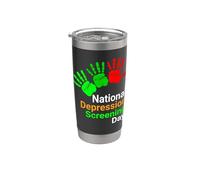 Giornata nazionale dello screening della depressione - Consapevolezza della salute mentale Bicchiere termico in acciaio inox doppia parete