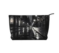 Giornata piovosa nella borsa cosmetica del velluto a coste di grande capacità del modello della strada, borsa impermeabile alla moda di stoccaggio degli articoli da, Nero , Taglia unica