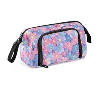 Giorno dei genitori Bella Rosa Viola Fiori Matita Astuccio Organizzatore Grande Capacità Portapenne Trucco Cosmetico Portatile per Teen Scuola Must Haves bolsas para guardar lapices
