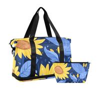 Giorno dei genitori Giallo Girasole Duffel Bag Carry On Personal Item Bag con Toiletry Bag per Viaggio Pieghevole, Giorno dei genitori Girasole giallo, 1 size