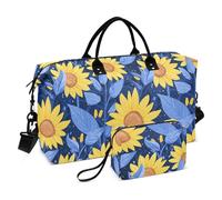 Giorno dei genitori Giallo Girasole Oversize Viaggio Duffel Bag Weekender/Pernottamento Duffel Palestra Sport Carry con Cinghia Regolabile per Yoga Grande Capacità bolso para