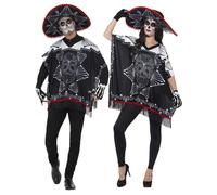 Giorno Dei Morti Deluxe Poncho Adulti Bandito Halloween Costume Messicano
