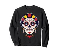 Giorno Dei Morti Fiori Teschio Zucchero Dia De Los Muertos Messico Felpa