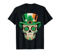 Giorno dei Morti Irish Sugar Skull St Patricks Day 2026 Maglietta