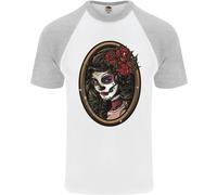 Giorno Dei Morti La Catrina Dotd Teschio di Zucchero DA UOMO S/S Baseball