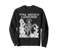 Giorno dei Morti Scheletro Messicano Viva Mexico Folk Art Felpa