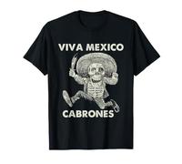 Giorno dei Morti Scheletro Messicano Viva Mexico Folk Art Maglietta