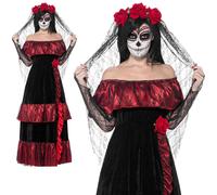 Giorno Dei Morti Sposa Cadavere Costume Scheletro Halloween Donna Costume