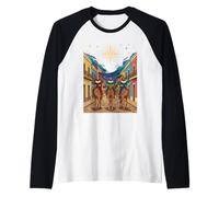 Giorno dei Tre Re Puerto Rico Día de Reyes Boricua Navidad Maglia con Maniche Raglan