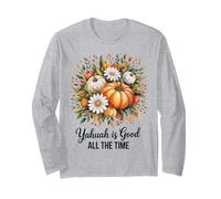 Giorno del Ringraziamento Harvest Pumpkins Yahuah è Una buona Fede Maglia a Manica