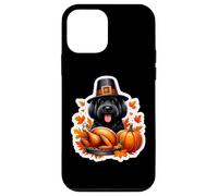 Giorno del Ringraziamento Nero Russo Terrier Cane Proprietario Mamma Papà Divertente Custodia per iPhone 12 mini