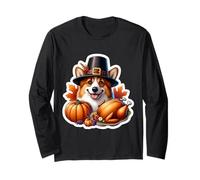 Giorno del Ringraziamento Pembroke Welsh Corgi Proprietario Cane Amante Divertente Carino Maglia a Manica