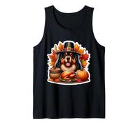 Giorno del Ringraziamento Tibetano Mastino Cane Proprietario Mamma papà Amante Divertente Canotta