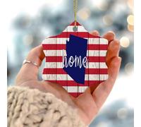 Giorno dell'Indipendenza Casa Arizona Ornamenti di Natale America 50 Stati USA Souvenir Regalo Ricordo Decorazioni per feste di Natale Appeso Ornamento in Ceramica Ciondolo per Amici, Colleghi
