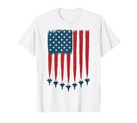 Giorno dell'Indipendenza USA Flag Fighter Jets 4 luglio patriottico Maglietta