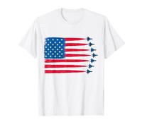 Giorno dell'Indipendenza USA Flag Fighter Jets 4 luglio patriottico Maglietta